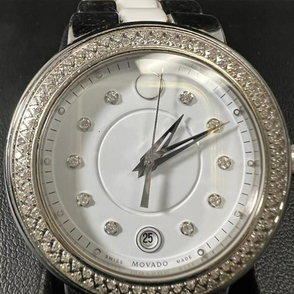 MOVADO Cerena White Dial Steel and White Ceramic Ladies Watch main image 4